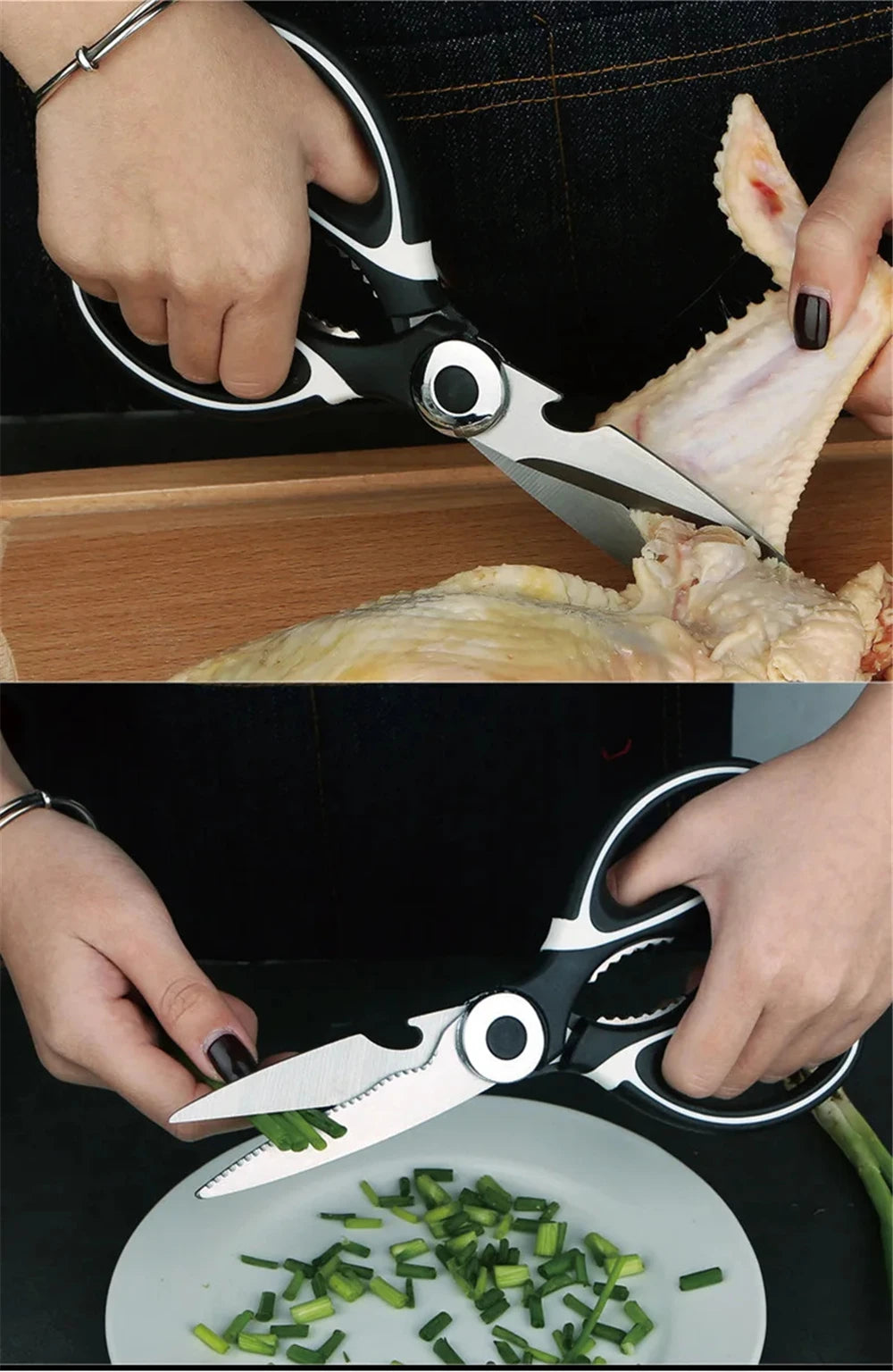 Multifunctional kitchen scissors Household fish cutting meat scissors Stainless steel scissors Kitchen Gadgets Utility