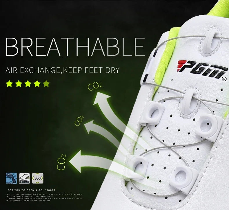 PGM Waterproof Men Golf Shoes Professional Lightweight Golfer Footwear Outdoor Golfing Sport Trainers Athletic Sneakers XZ095