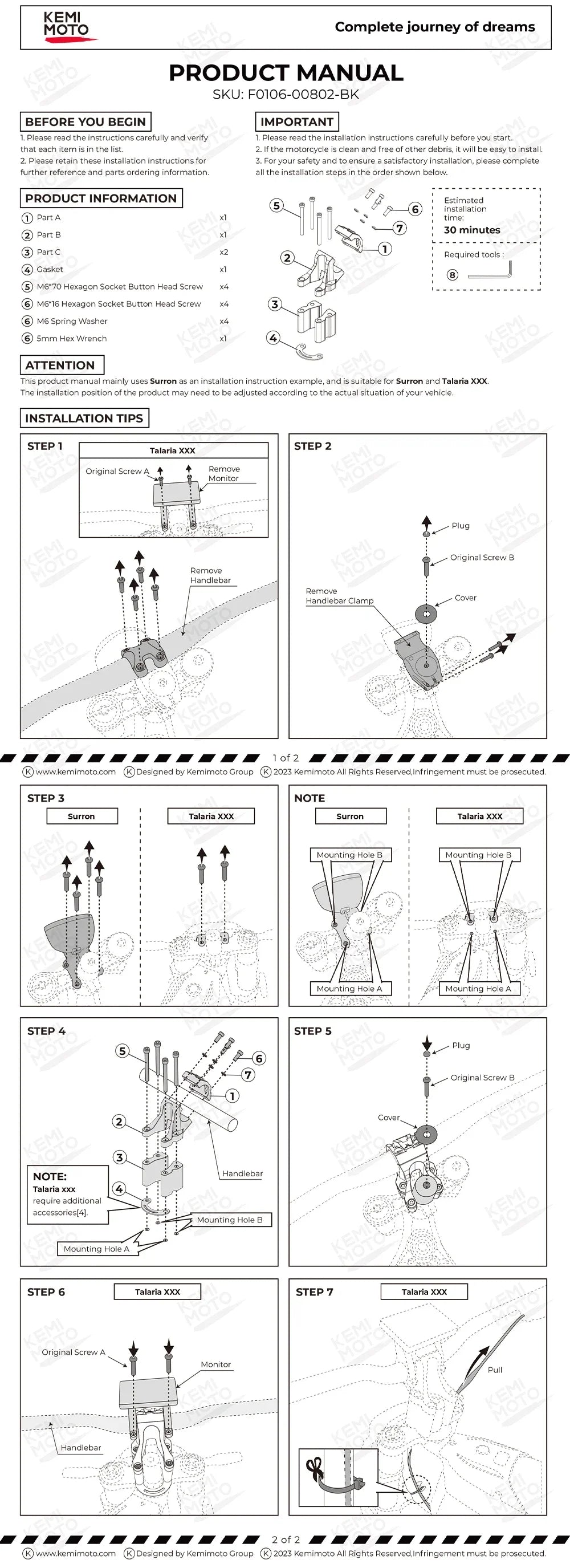 For Surron X Direct Light Bee X Mount Double Shoulde Stem Riser Scooter Dirt Bike Off-Road For Segway CNC Motorcycle Accessories