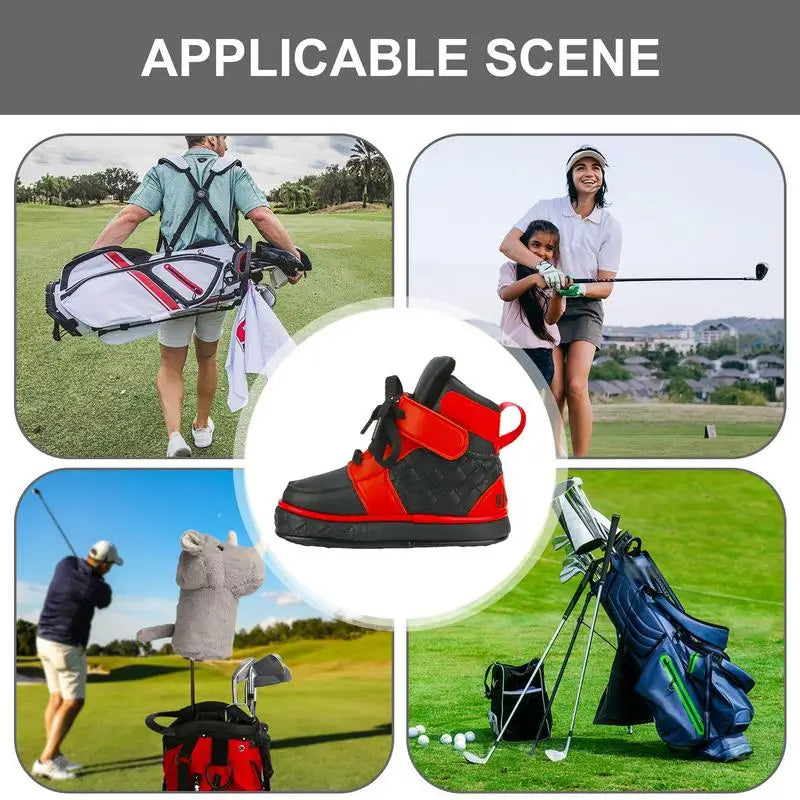 Golf Club Headcover Shoe Shaped Golf Iron Cover Golf Iron Cover Golf Club Head Protector PU Leather Putter Headcover Golf Putter