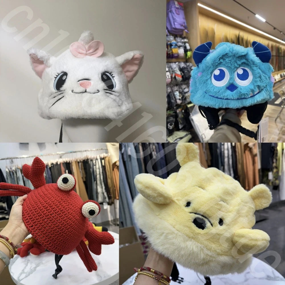 Ski Helmet Cover Decoration Cute Cartoon Half Helmet Cover for Kids Suitable for Electric Scooters Adult Helmet Decoration Hat