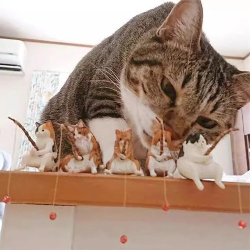 Fish Tank Fishing Cat Hanging Creative Landscape Office Ornaments Fishing Fun Mini Decorative Micro-Landscape