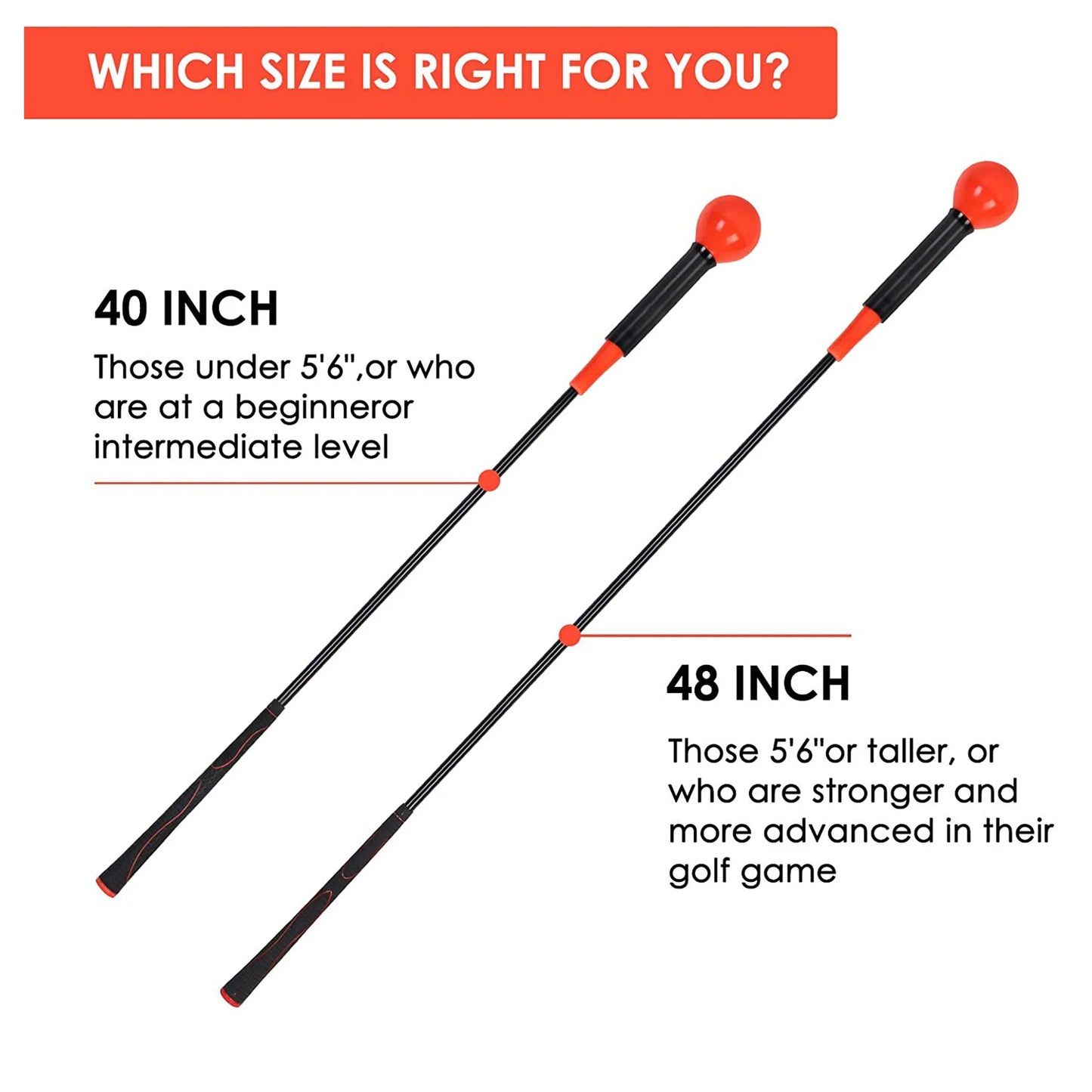 Golf Swing Training Aid Golf Swing Practice Rod Golf Warm-up Stick Golf Accessories Golf Trainer Aids Supplies 40/48 inches