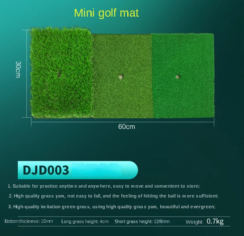 PGM Golf Hitting Mat Indoor Outdoor Mini Practice Durable PP Grass Pad Backyard Exercise Golf Training Aids Accessories DJD003