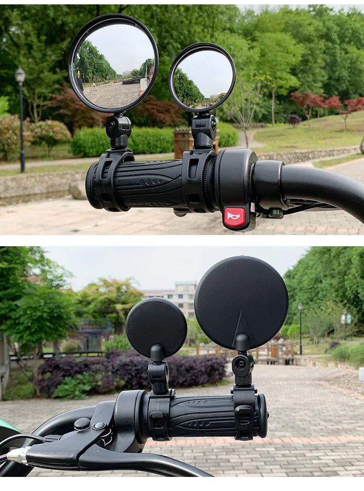 2PCS Bicycle Rearview Mirror 360 Degree Adjustable Rotatable Universal Cycling Handlebar Rear View Mirrors for MTB Road Bike