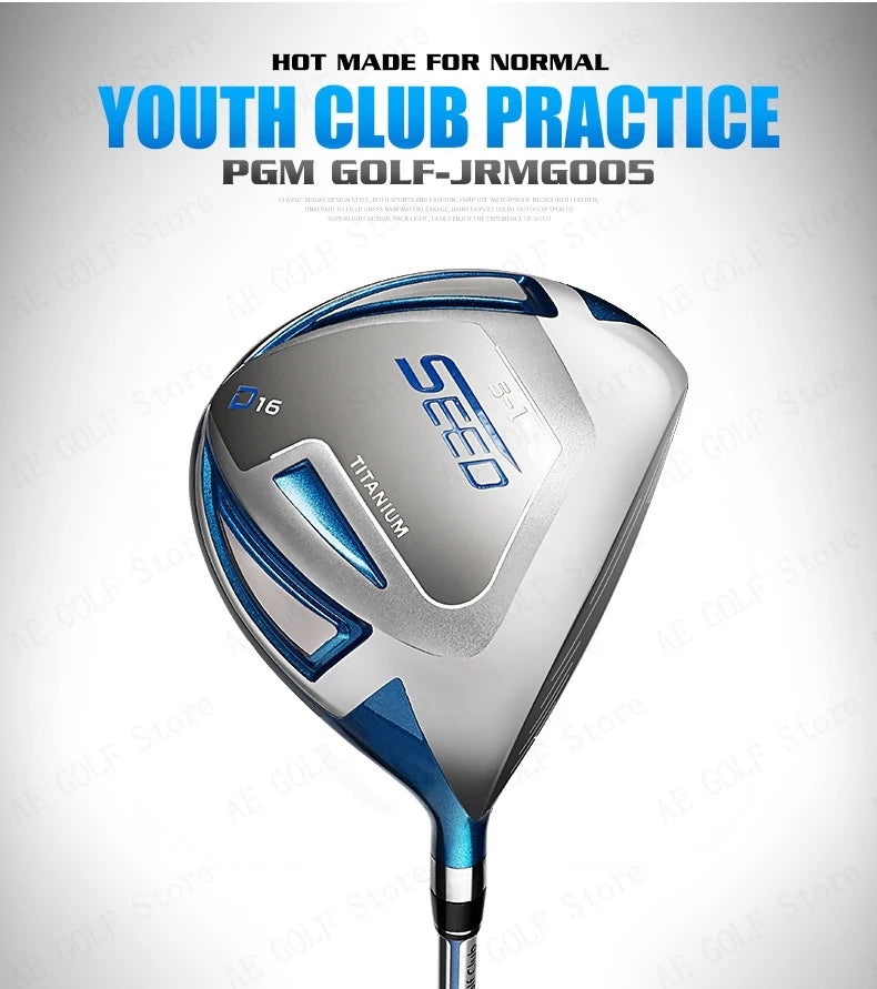 PGM child Golf Club Sets kids Learning Iron Carbon Putter Headcover Bracket Bag 120-165cm Height Boy Kids Junior Clubs JRTG005