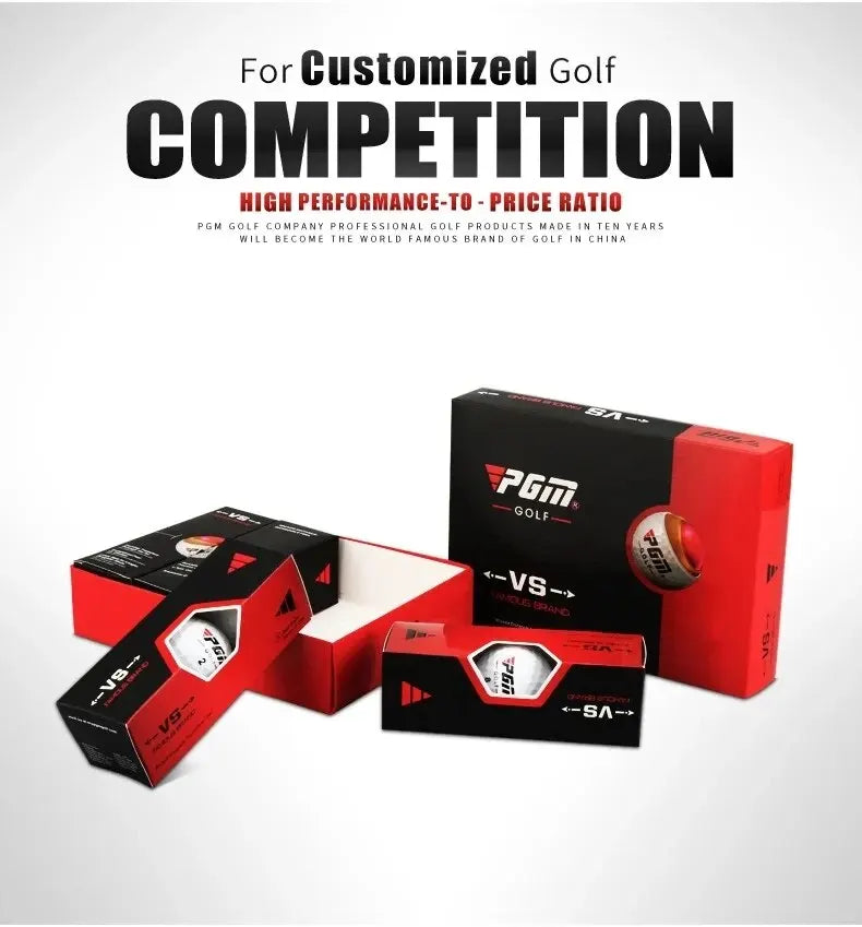PGM Hardness Golf Practice Balls Outdoor Sport Driving Range Lightweight Synthetic Rubber Golf Three-Layer Competition Balls Set
