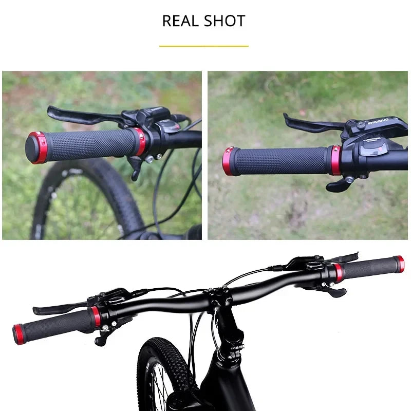 Bicycle Handle Bar Grips Road Mountain Bike Rubber Handlebar Grips MTB Alloy Bilateral Lock Non-slip Grips Cycling Accessories