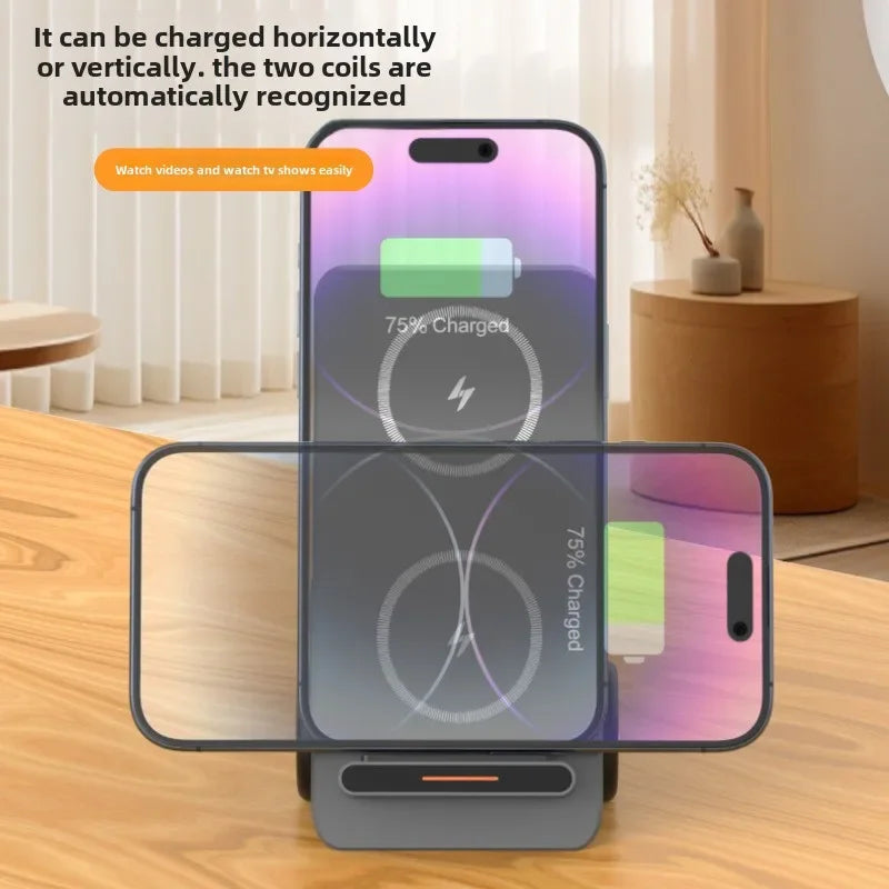 Small Forklift Wireless Charger Fast Charging Charging Station 3 in 1 High Speed Charger Base Stand for Cell Phone IWatch Airpod