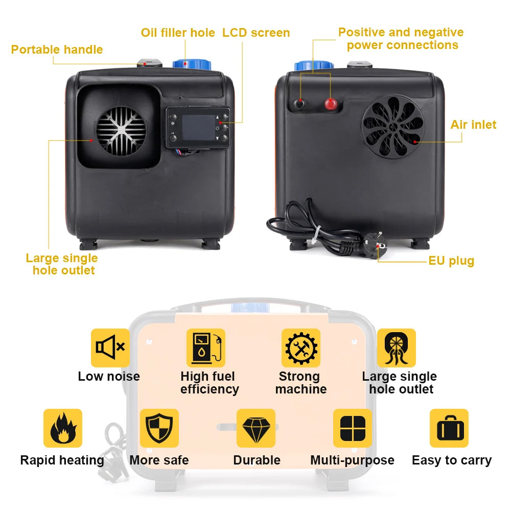 5KW-8KW Car Heater 12V/ 24V/ 220V 3in 1 Car Air Diesel Heater For Bus Auto Boats Trucks RV Ships Air Diesel Parking Heater
