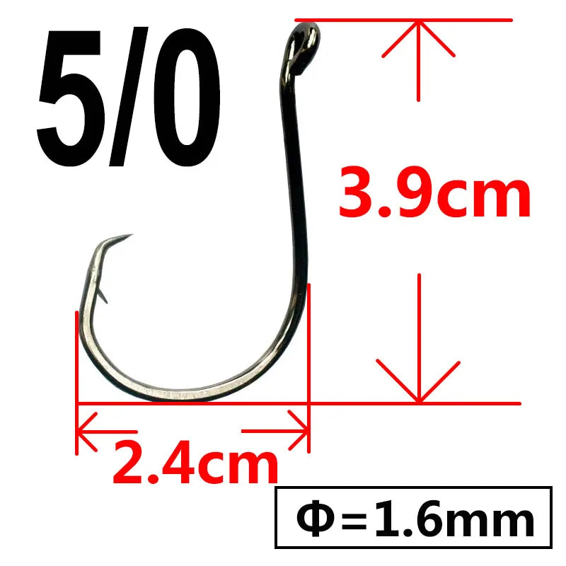 100 pcs Octopus Offset Sport Circle Fishing Hook Carp Fishhook Jig Big Barbed Fish Hook High Carbon Steel Fishing Hook