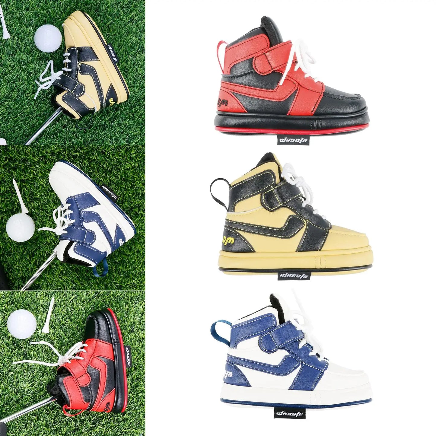 Golf Blade Putter Cover Embroidered PU Headcover Funny Shoe Shape Fits