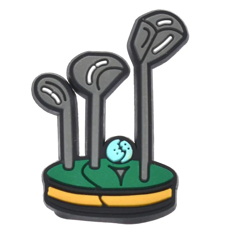 Shoe Charms for Crocs 1pcs PVC Golf Badge Women Sandals Buckle Kids Pins Men Decoration Jeans Shoes Accessories party