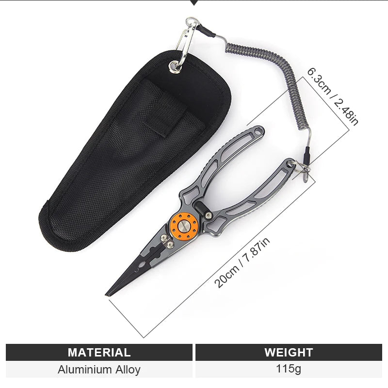 Shawto Titanium Coating Stainless Steel Fishing Scissor Plier Cut PE Braid Line Cutter Plies Carp Fishing Accessories Tools
