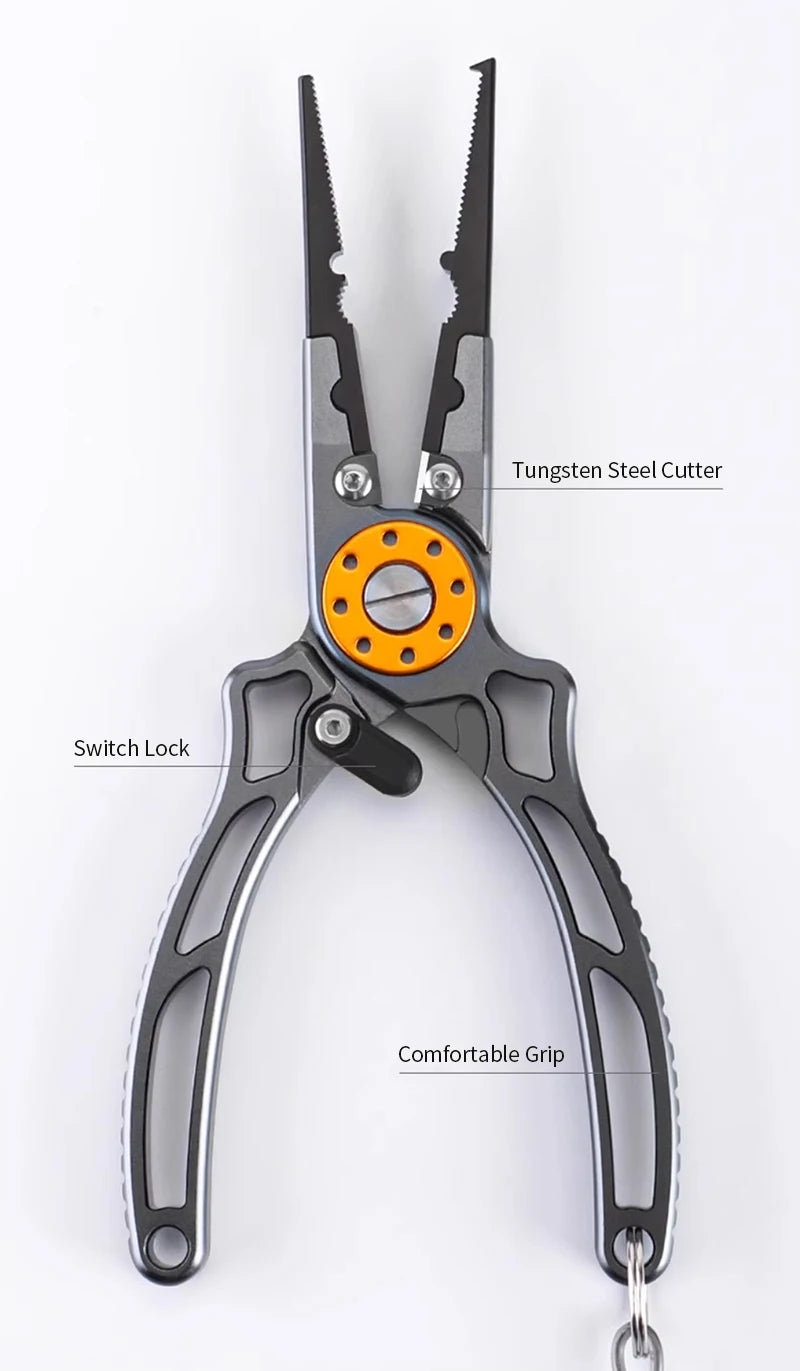 Shawto Titanium Coating Stainless Steel Fishing Scissor Plier Cut PE Braid Line Cutter Plies Carp Fishing Accessories Tools