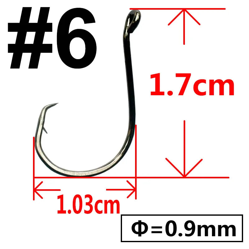 100 pcs Octopus Offset Sport Circle Fishing Hook Carp Fishhook Jig Big Barbed Fish Hook High Carbon Steel Fishing Hook