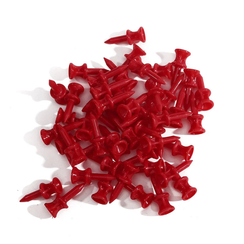50 Pcs/Pack Professional Golf Tees 25mm-51mm Castle Orange Golfer Accessory Plastic golf tees perfect for Teeing the ball