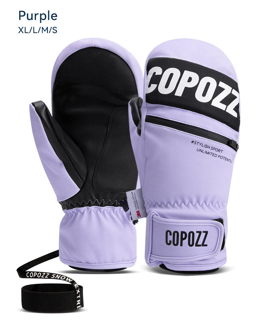 COPOZZ 3M Thinsulate Thick Adult Teenage Professional Snowboard Ski Gloves Windproof Winter Warm Thermal Snow Mittens Snowmobile