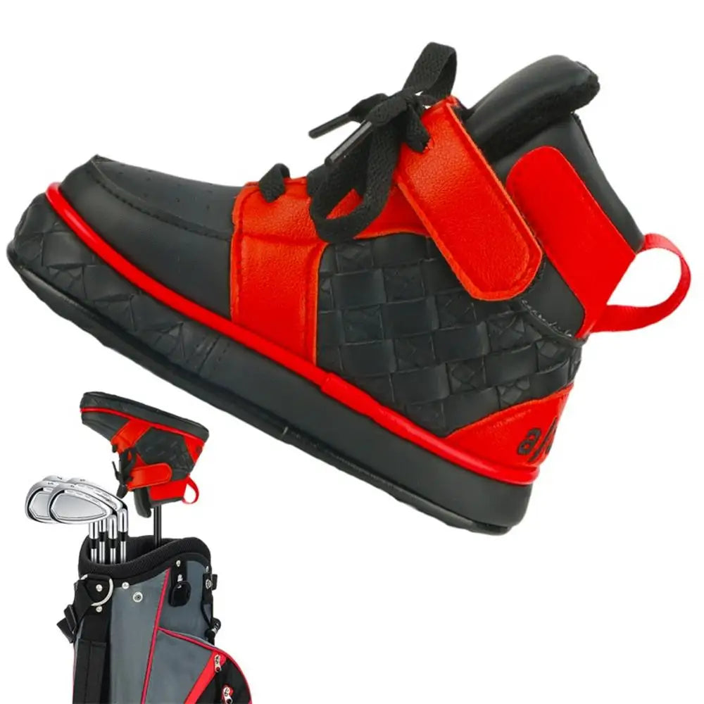 Golf Club Headcover Shoe Shaped Golf Iron Cover Golf Iron Cover Golf Club Head Protector PU Leather Putter Headcover Golf Putter