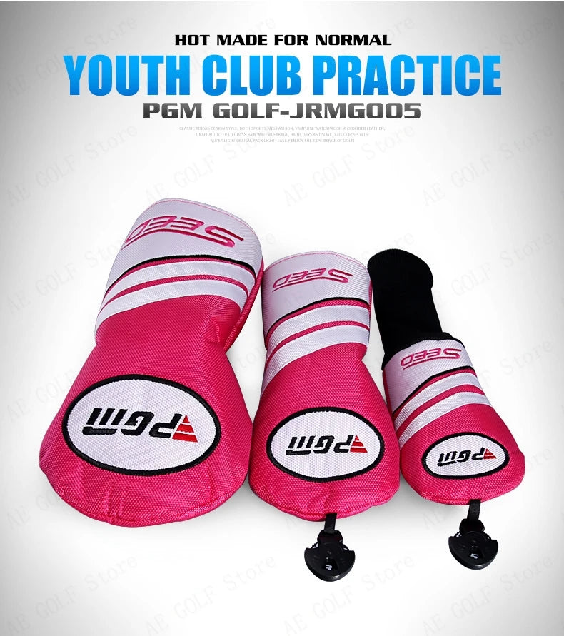 PGM child Golf Club Sets kids Learning Iron Carbon Putter Headcover Bracket Bag 120-165cm Height Boy Kids Junior Clubs JRTG005