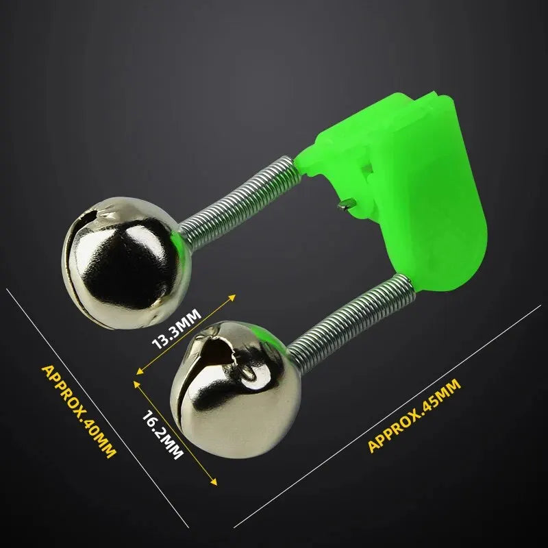 5/10pcs Fishing Bite Alarms Fishing Rod Bells Tip Clip Bells Ring Green ABS Fishing Accessory Outdoor Pole Fish Bites Indicators