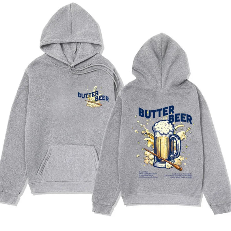 BUTTER BEER Unisex Hoodies Wizard World Drink Themed Gift Sweatshirts Fashion Oversized Streetwear Hoodie Men Fleece Pullover