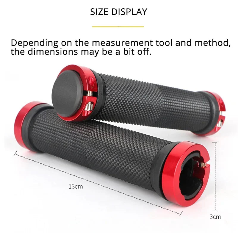 Bicycle Handle Bar Grips Road Mountain Bike Rubber Handlebar Grips MTB Alloy Bilateral Lock Non-slip Grips Cycling Accessories
