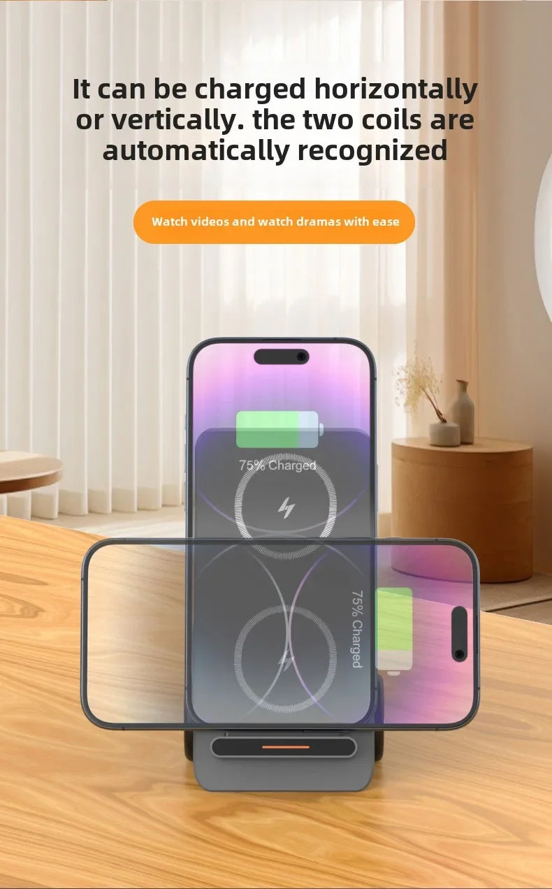 Small Forklift Wireless Charger Fast Charging Charging Station 3 in 1 High Speed Charger Base Stand for Cell Phone IWatch Airpod