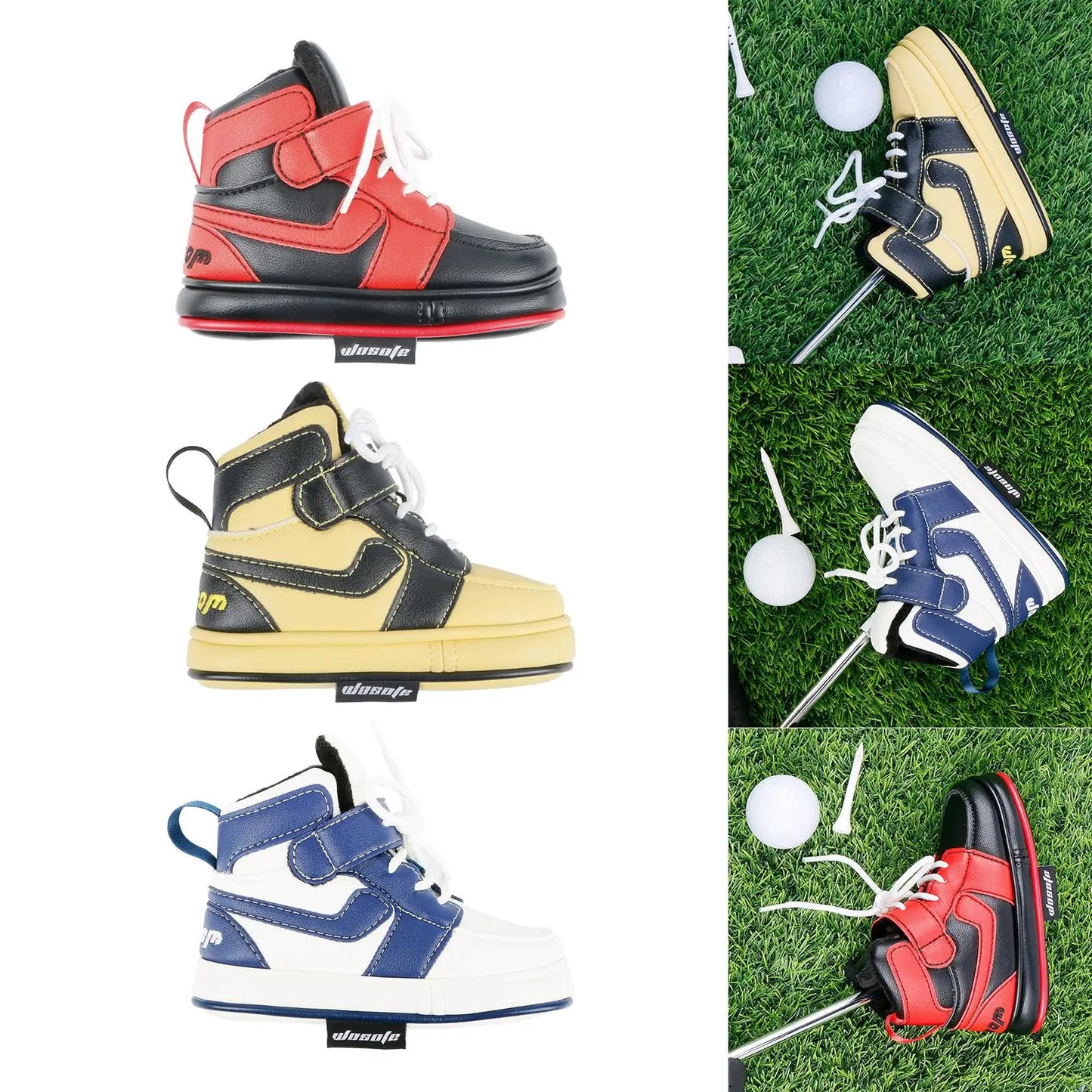 Golf Blade Putter Cover Embroidered PU Headcover Funny Shoe Shape Fits