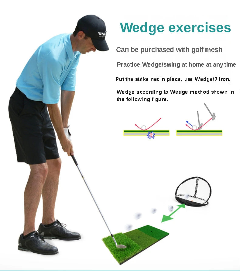 PGM Golf Hitting Mat Indoor Outdoor Mini Practice Durable PP Grass Pad Backyard Exercise Golf Training Aids Accessories DJD003