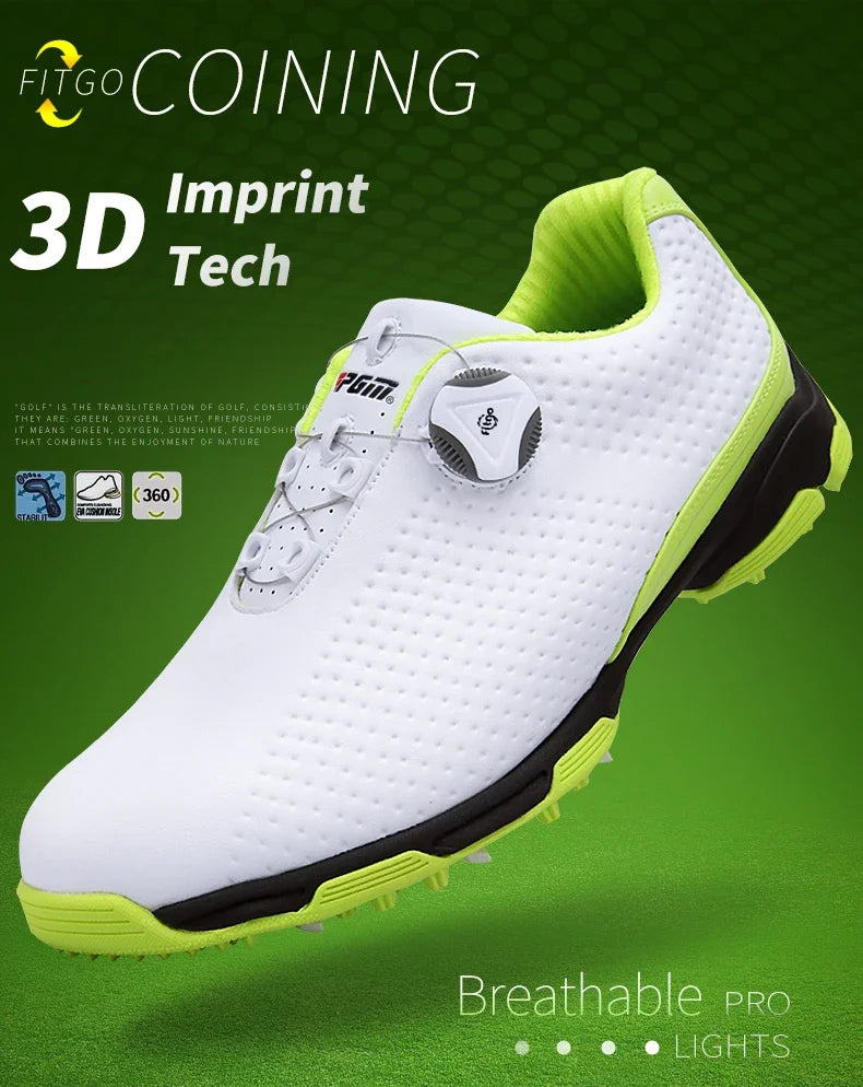 PGM Waterproof Men Golf Shoes Professional Lightweight Golfer Footwear Outdoor Golfing Sport Trainers Athletic Sneakers XZ095