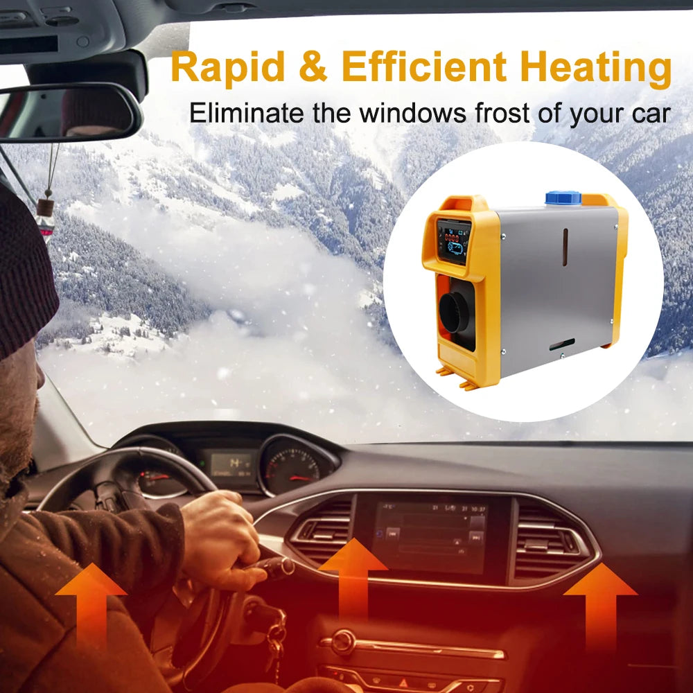 2KW Car Heater Diesel Air Heater 12V/24V /220V With Silencer Remote Control Truck Boat Bus RV Trailer Air Diesel Parking Heater