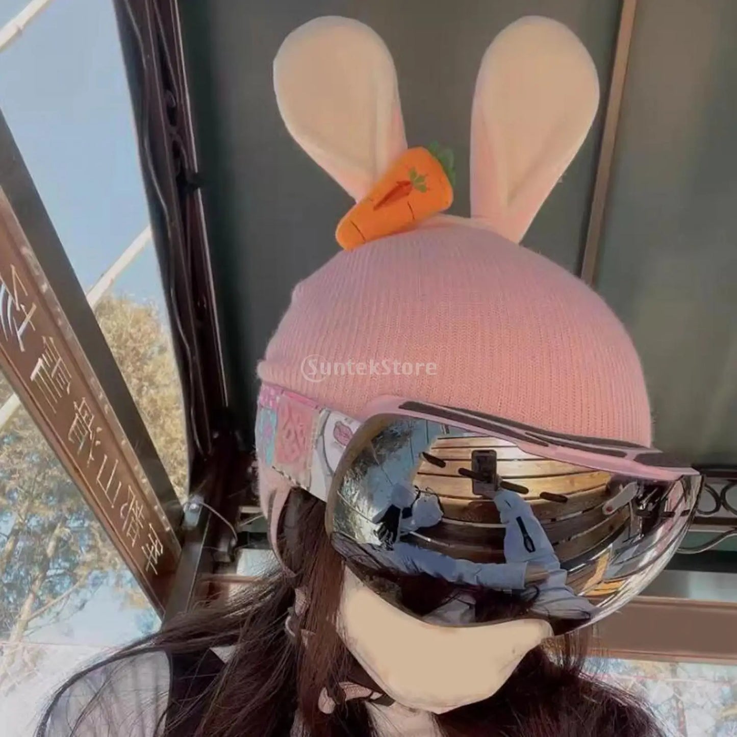 Ski Helmet Cover Funny Single Board Double Board Warm Ski Helmet Cover Personality Cover Unicorn Rabbit Ear Giraffe Lovely Goat
