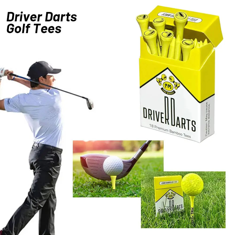 18Pcs/box Driver Darts Golf Tees Premium 83mm Bamboo Tees Golf Accessories Gifts For Golf Lovers Outdoor Sports Equipment