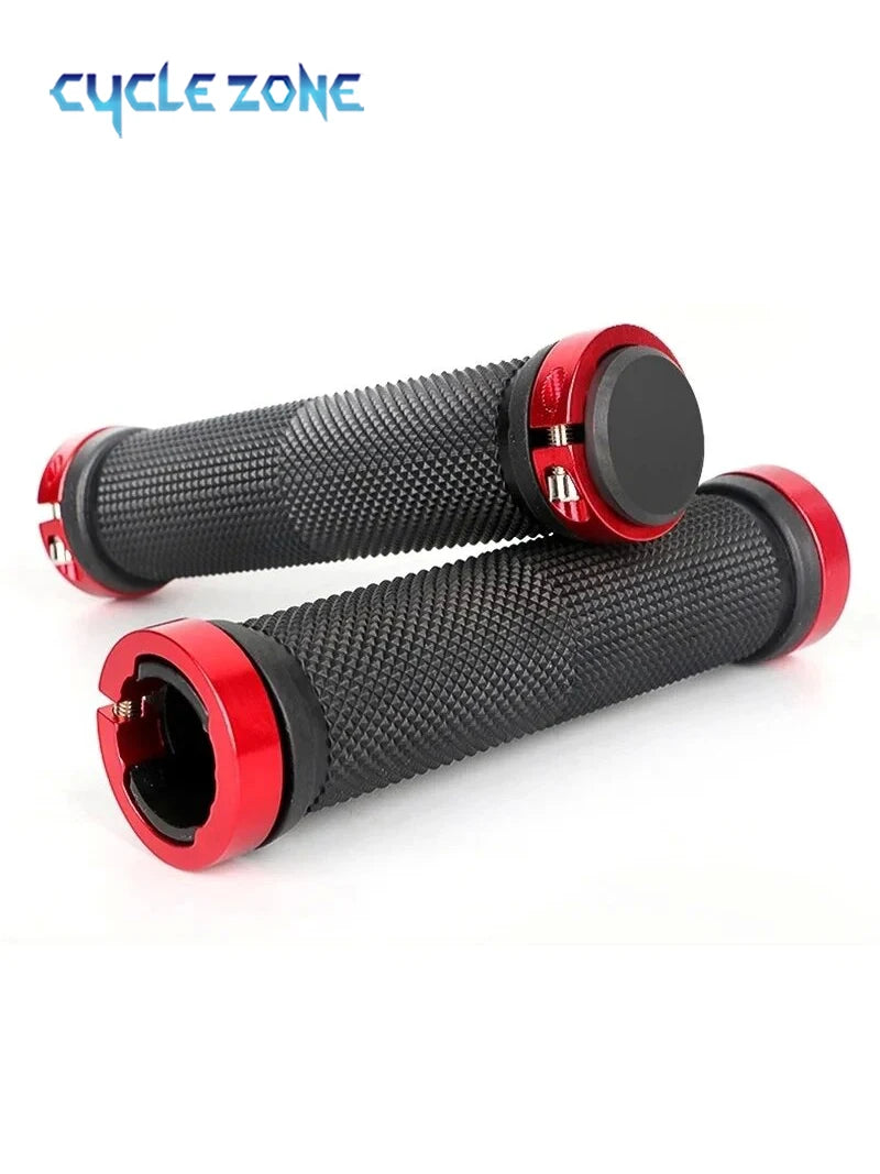 Bicycle Handle Bar Grips Road Mountain Bike Rubber Handlebar Grips MTB Alloy Bilateral Lock Non-slip Grips Cycling Accessories
