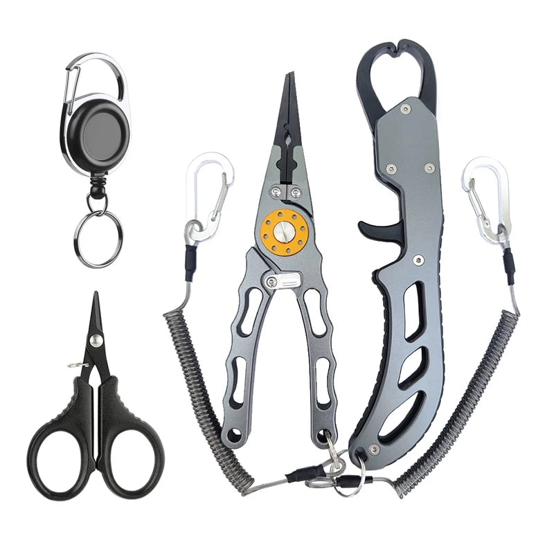 Shawto Titanium Coating Stainless Steel Fishing Scissor Plier Cut PE Braid Line Cutter Plies Carp Fishing Accessories Tools