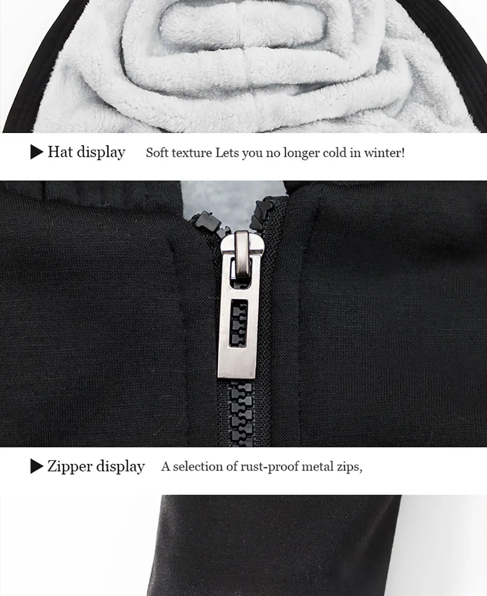 First Of All I Love Peanut Butter Men's Hoodies Thickened Zipper Fashion fur-liner Warm M-XXXXXL Hoody Winter Quality Clothes