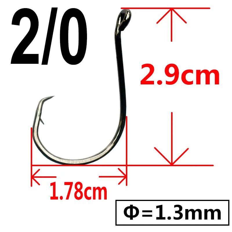 100 pcs Octopus Offset Sport Circle Fishing Hook Carp Fishhook Jig Big Barbed Fish Hook High Carbon Steel Fishing Hook