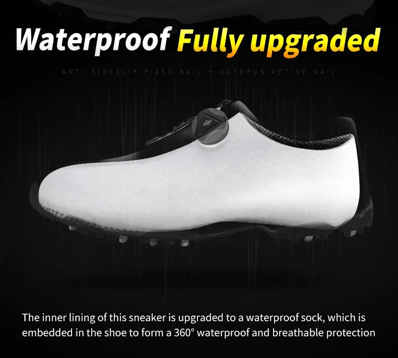 PGM Waterproof Men Golf Shoes Professional Lightweight Golfer Footwear Outdoor Golfing Sport Trainers Athletic Sneakers XZ095