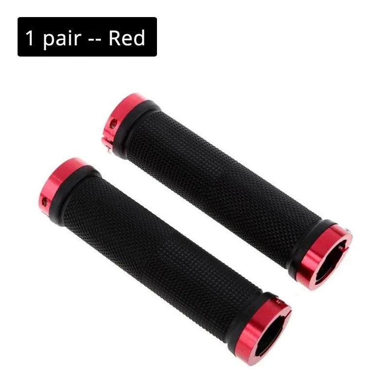 Bicycle Handle Bar Grips Road Mountain Bike Rubber Handlebar Grips MTB Alloy Bilateral Lock Non-slip Grips Cycling Accessories