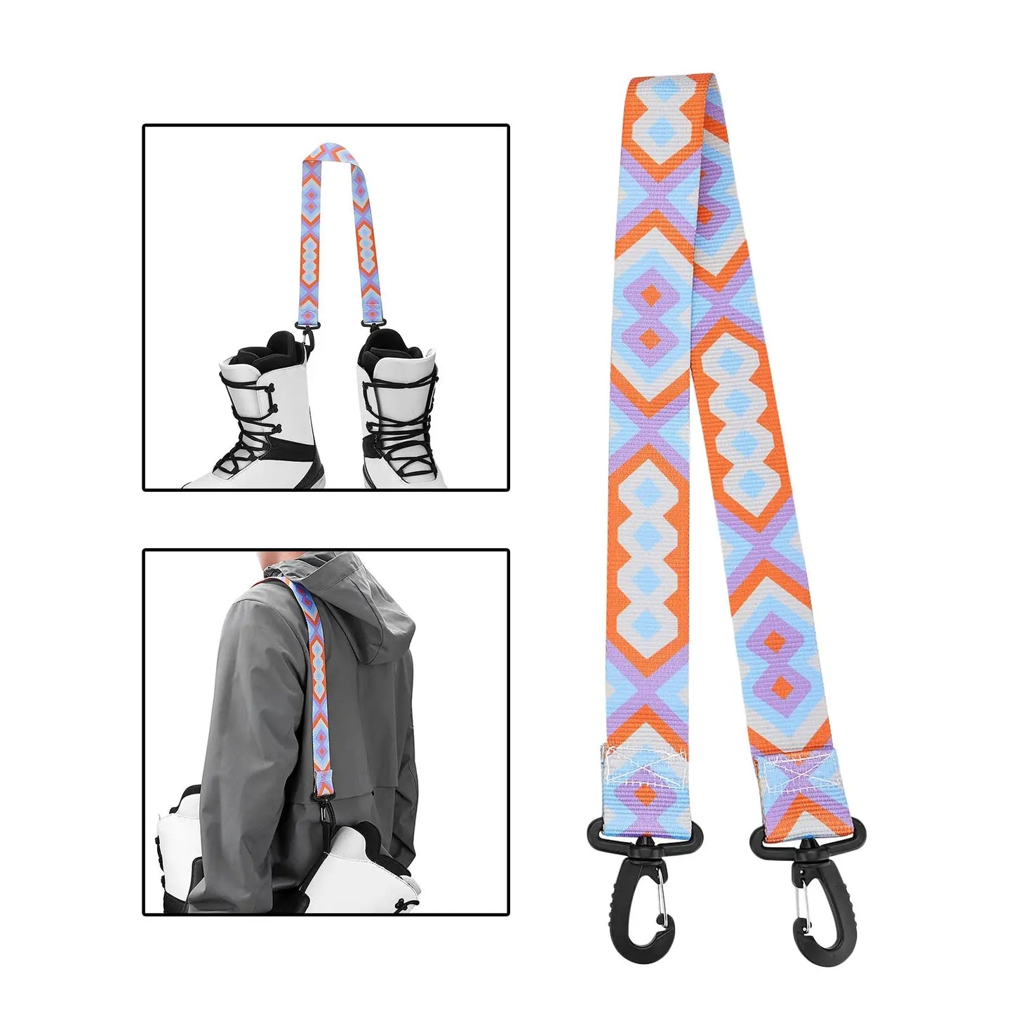 Snowboard Carrier Strap Multifunctional Equipment Accessories Roller Skate Leash Ski Wrapsties Nylon for Ski Boot Ice Skates