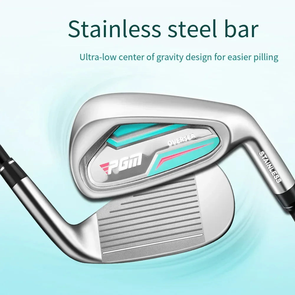PGM Golf Clubs TIG051,Men Women Right Handed Training Clubs,#5/6/7/8/9/P/S IRON Stainless Steel Low Center of Gravity Pole