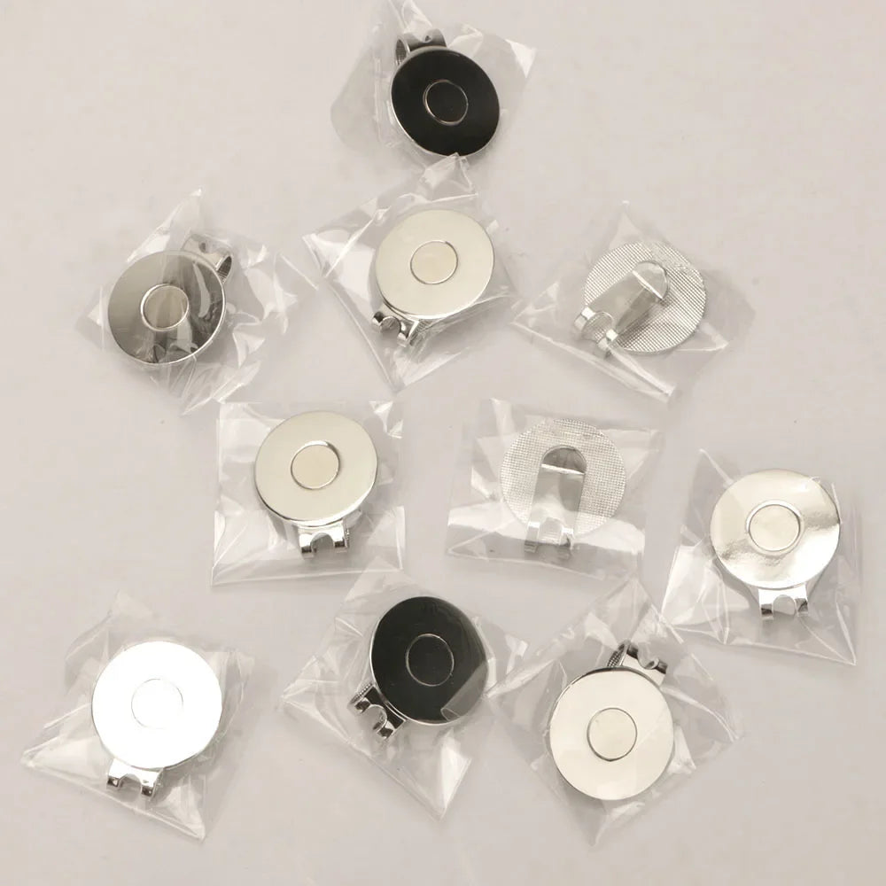10Pcs 25mm High Quality Golf Hat Visor Cap Clip Golf Ball Aiming Zinc Alloy Magnetic Marker Professional Golf Training Aids