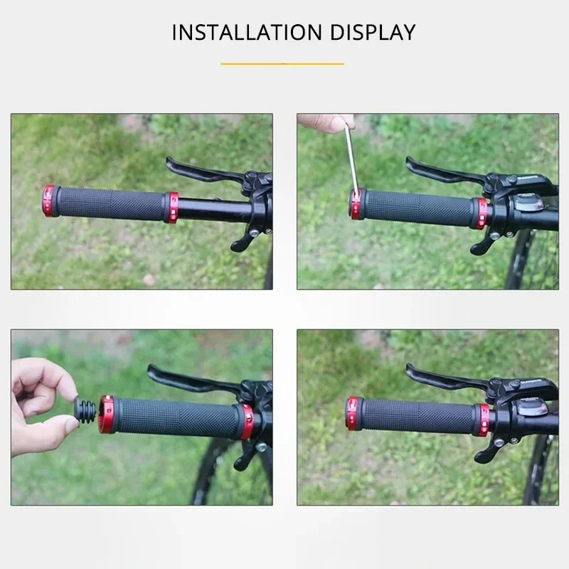 Bicycle Handle Bar Grips Road Mountain Bike Rubber Handlebar Grips MTB Alloy Bilateral Lock Non-slip Grips Cycling Accessories