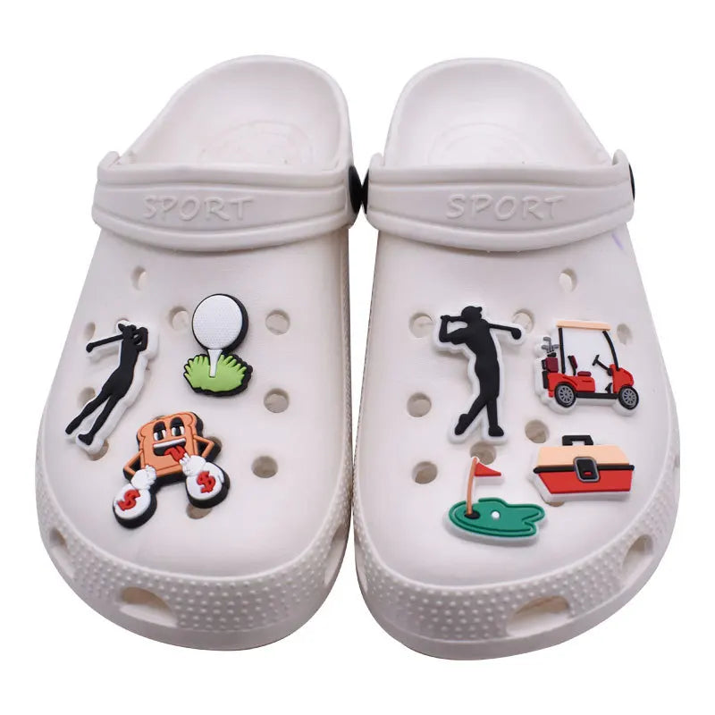 Shoe Charms for Crocs 1pcs PVC Golf Badge Women Sandals Buckle Kids Pins Men Decoration Jeans Shoes Accessories party