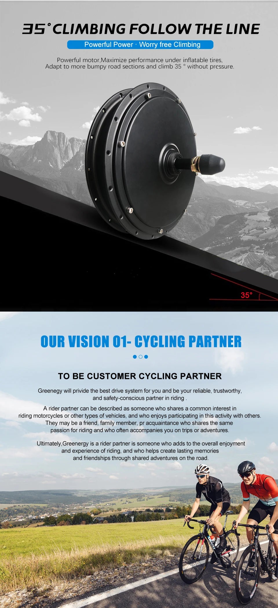 Electric Bike Motor 48V 2000W/1000W/1500W Brushless Non-gear Hub Motor for Ebike Conversion KIt and Scooter