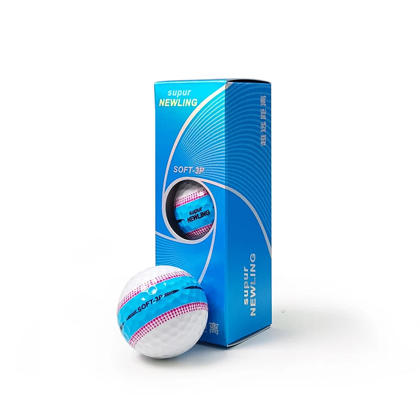 3pcs/box Supur NEWNING Golf Games Ball Three layer Ball for Professional Competition Game Gift for Golfers 4 Colors