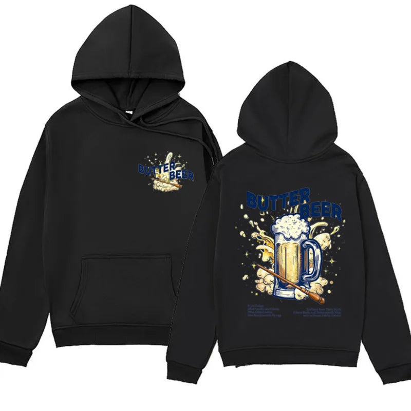 BUTTER BEER Unisex Hoodies Wizard World Drink Themed Gift Sweatshirts Fashion Oversized Streetwear Hoodie Men Fleece Pullover