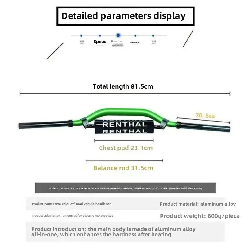 Motorcycle Surron Elfbar Handlebar CNC for RANTHAL Pitbike Grіpsi Most Bikes Classic Handle Bar Accessories