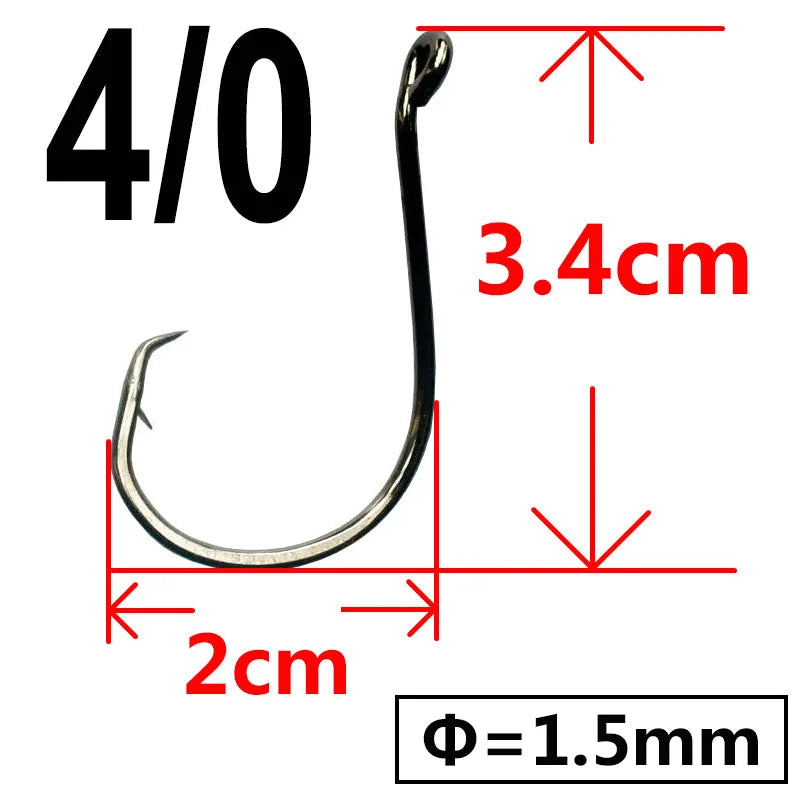 100 pcs Octopus Offset Sport Circle Fishing Hook Carp Fishhook Jig Big Barbed Fish Hook High Carbon Steel Fishing Hook
